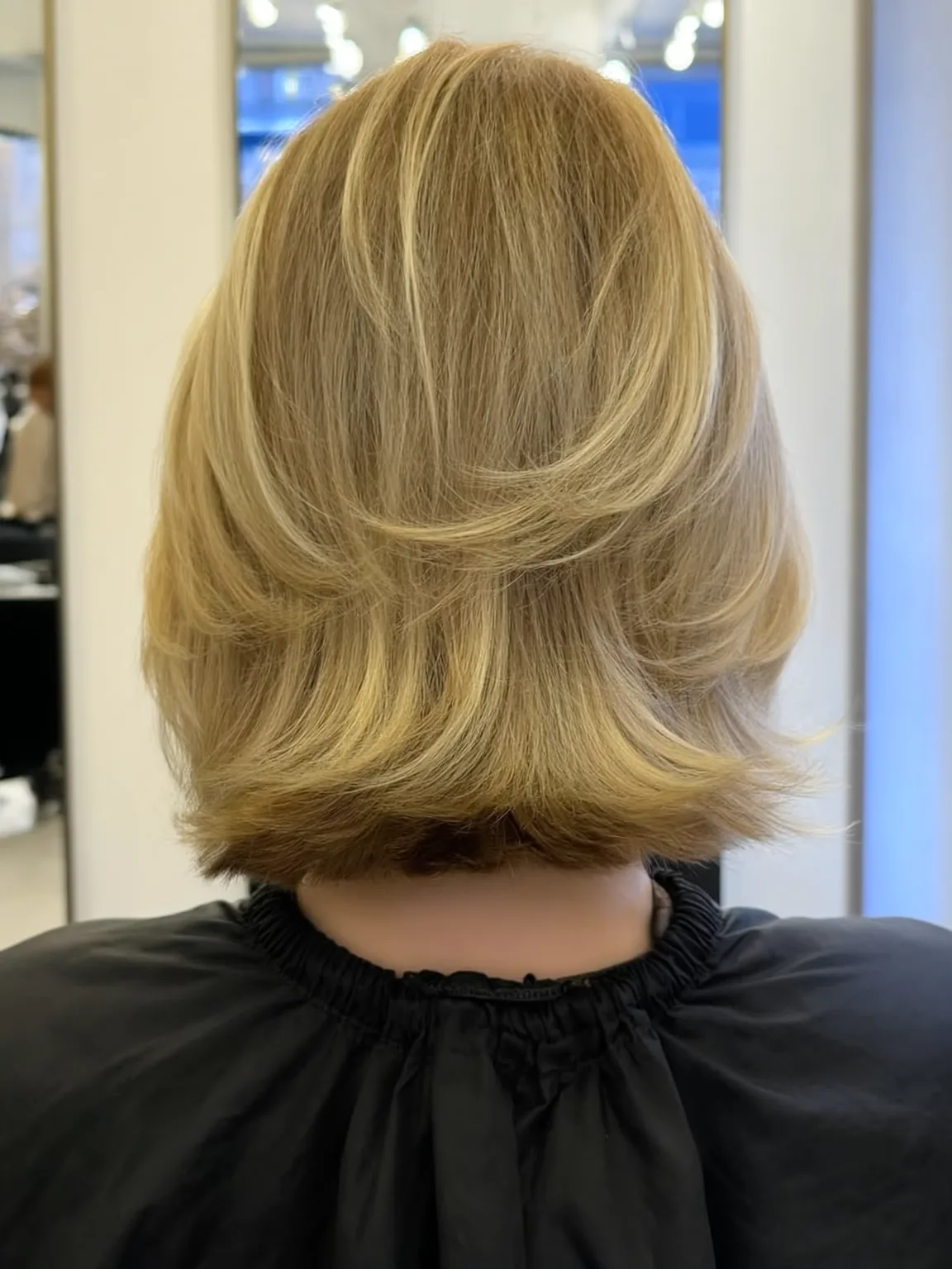 Layered Sandy Blonde Straight Chin-Length Bob